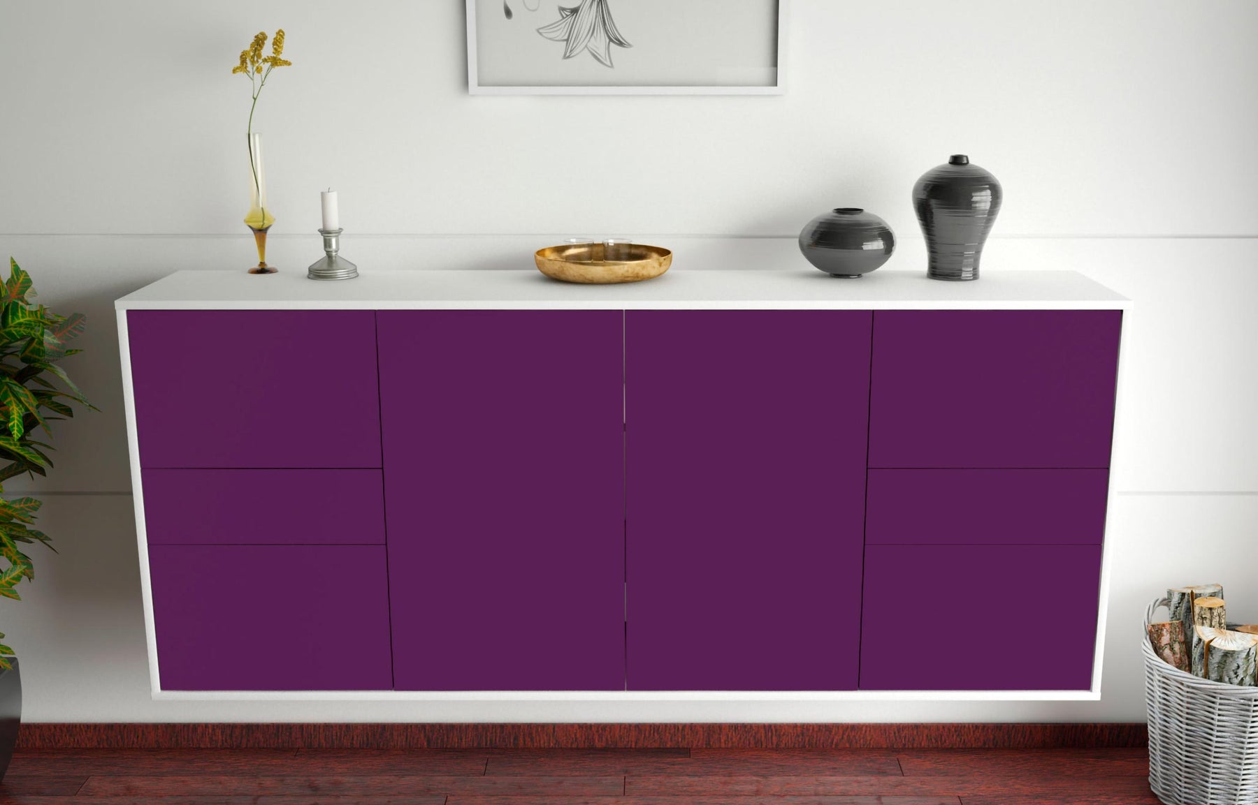 Sideboard Beaumont, Lila, hängend (180x79x35cm)