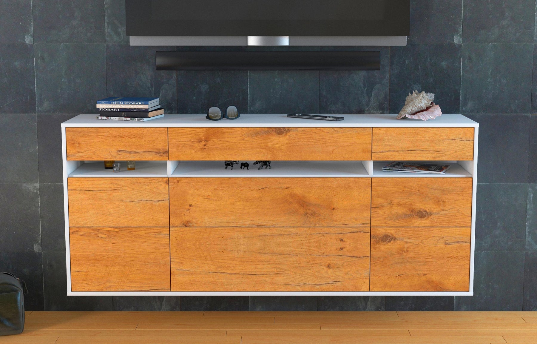 Sideboard Manchester, Eiche, hängend (180x79x35cm)