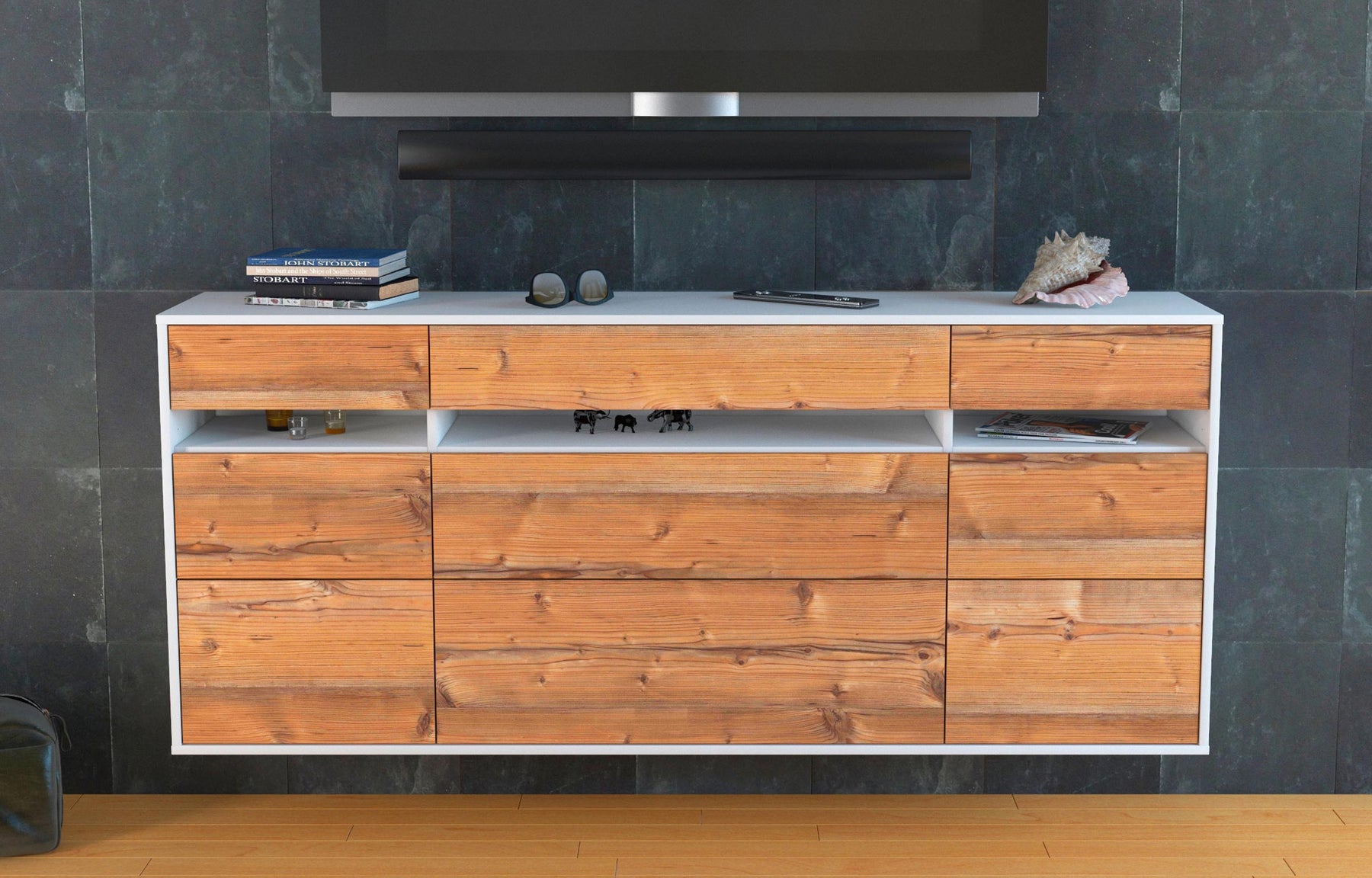 Sideboard Manchester, Pinie, hängend (180x79x35cm)