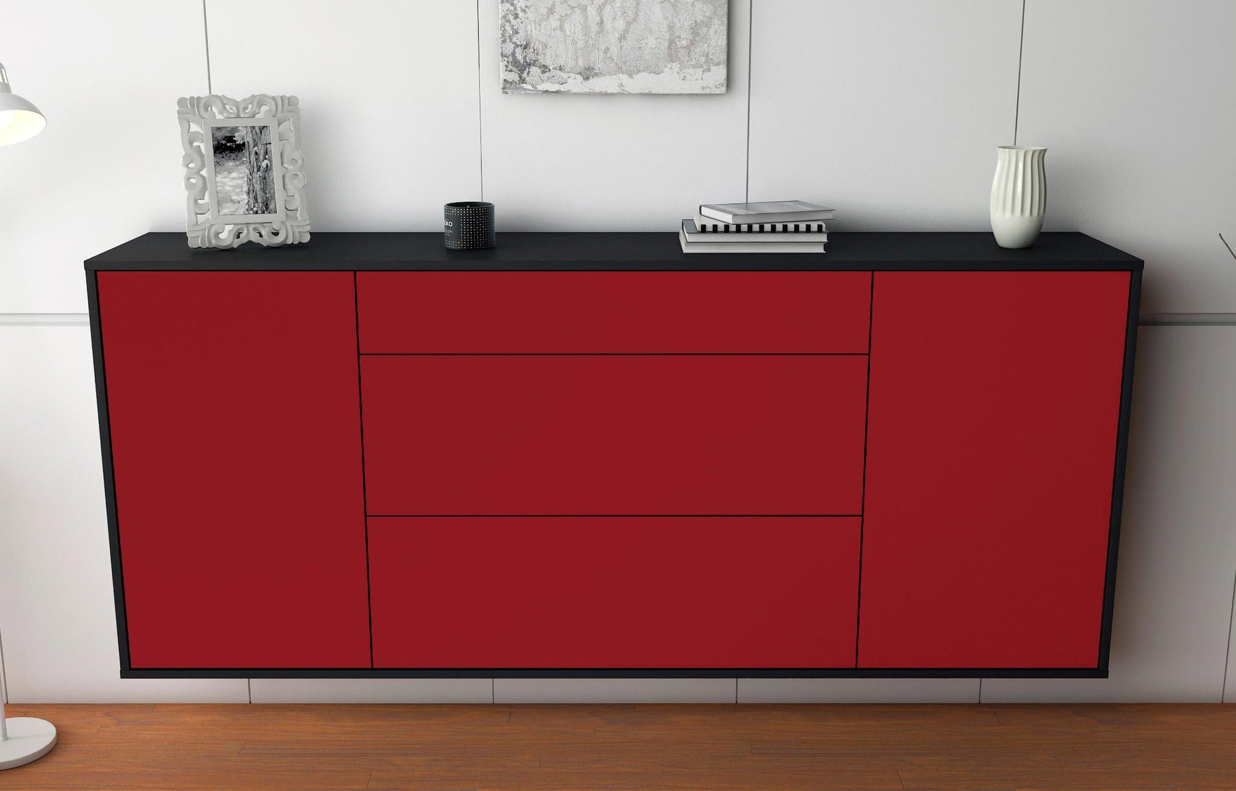 Sideboard Syracuse, Bordeaux, hängend (180x79x35cm)