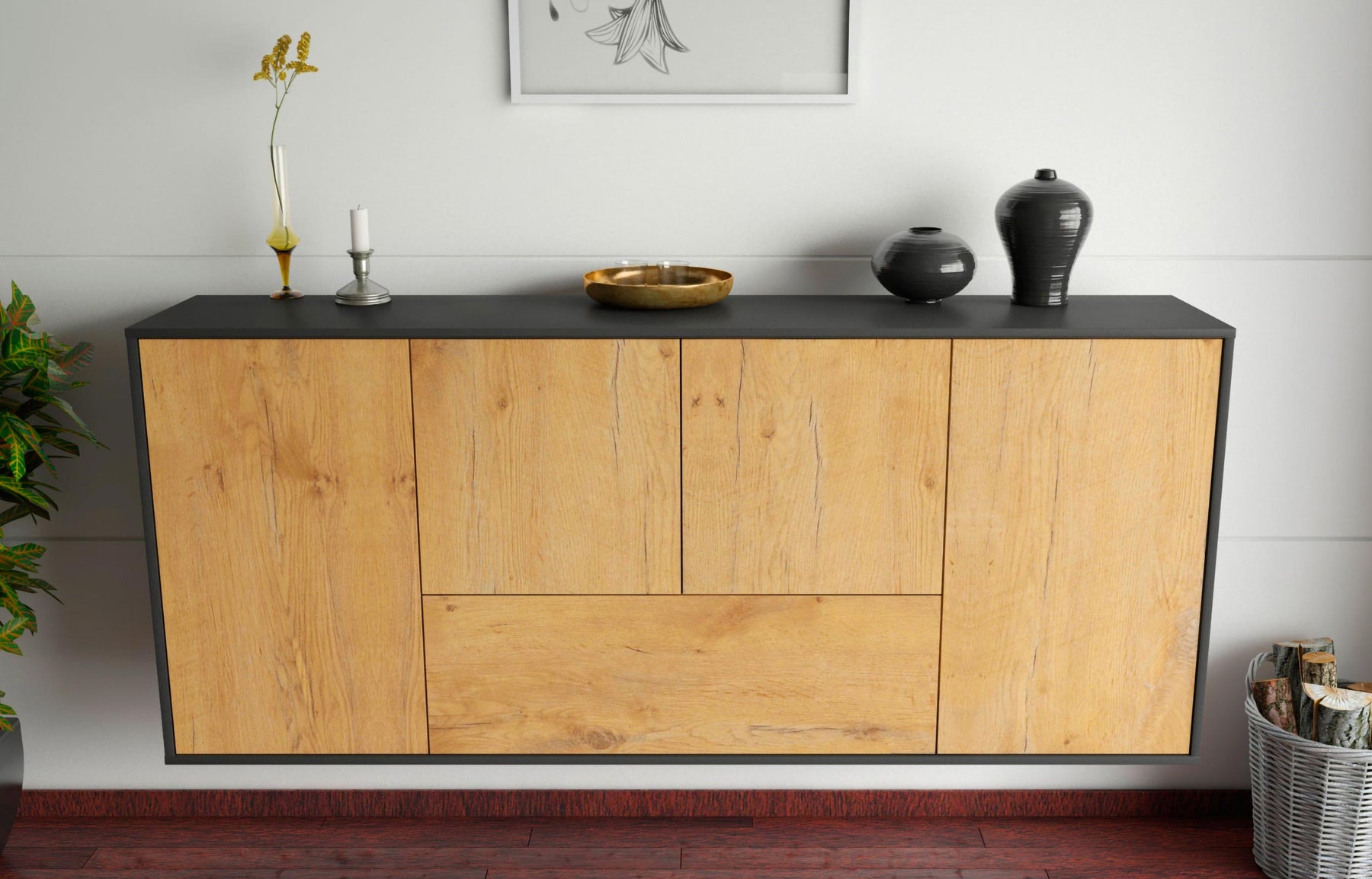 Sideboard Escondido, Eiche, hängend (180x79x35cm)