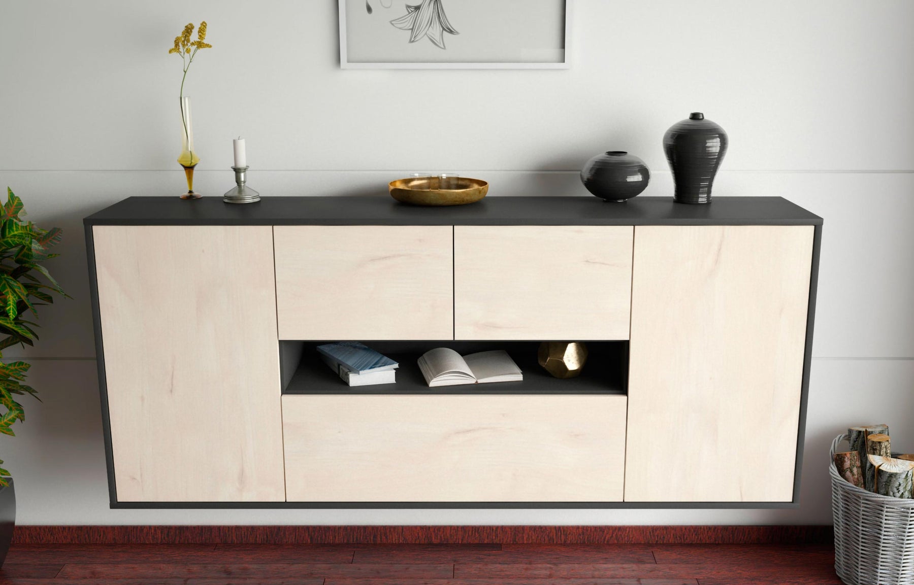 Sideboard Warren, Zeder, hängend (180x79x35cm)