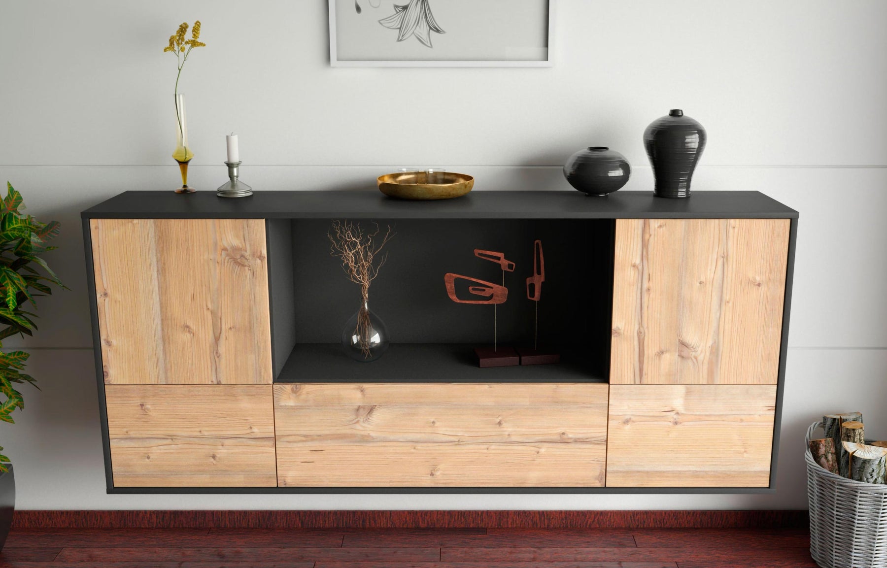 Sideboard Sunnyvale, Pinie, hängend (180x79x35cm)