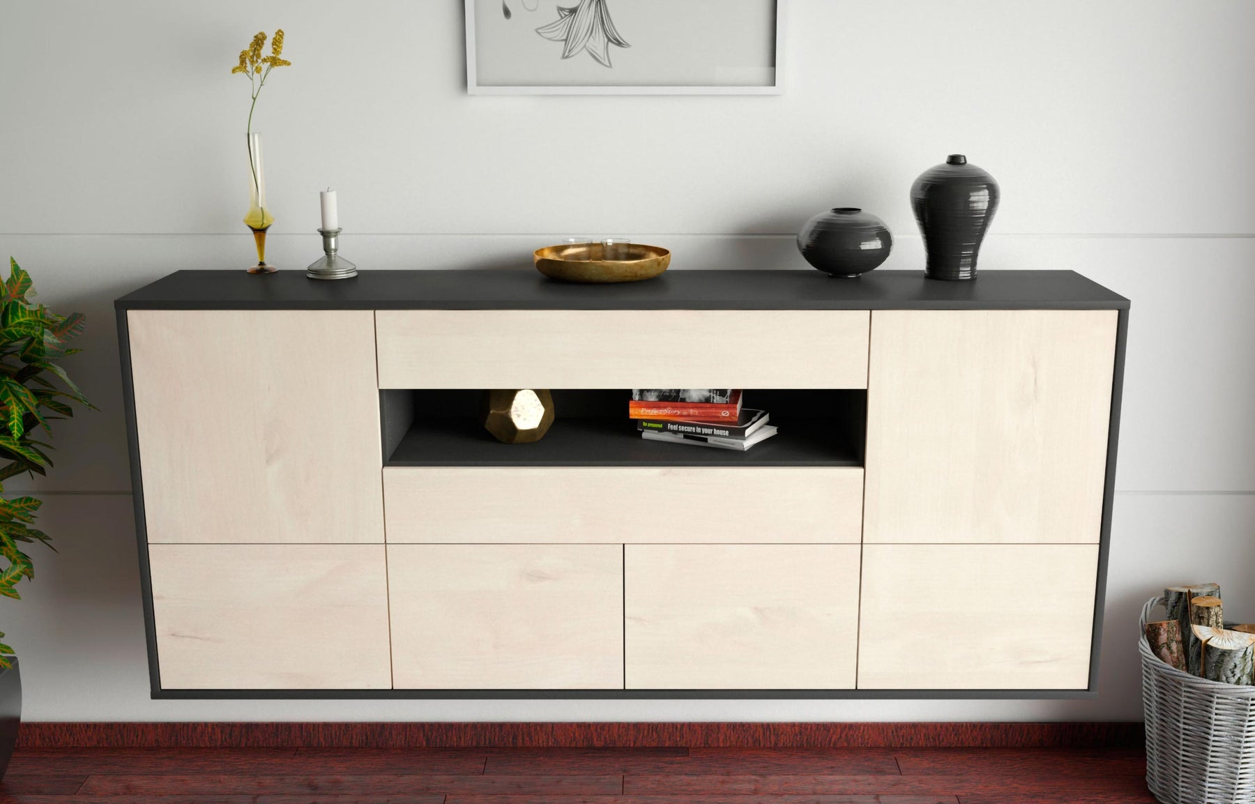 Sideboard McAllen, Zeder, hängend (180x79x35cm)