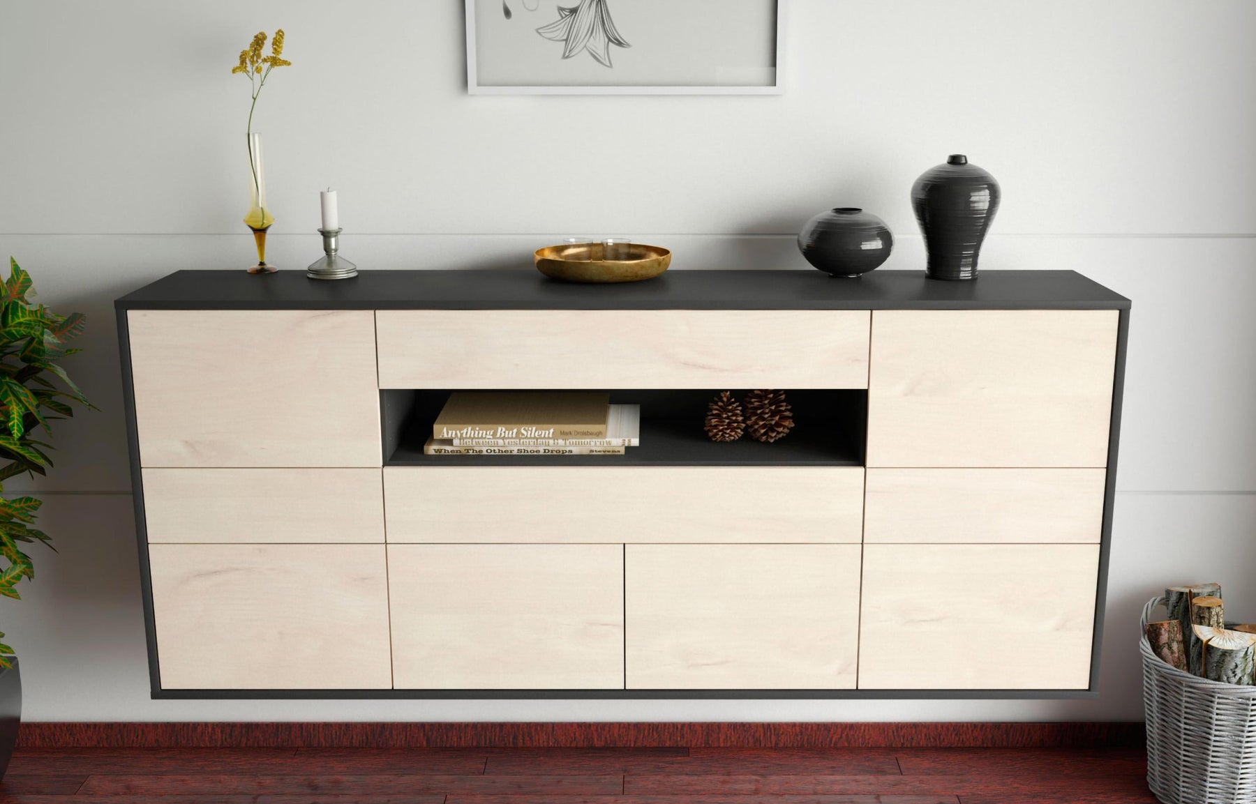 Sideboard Coral Springs, Zeder, hängend (180x79x35cm)