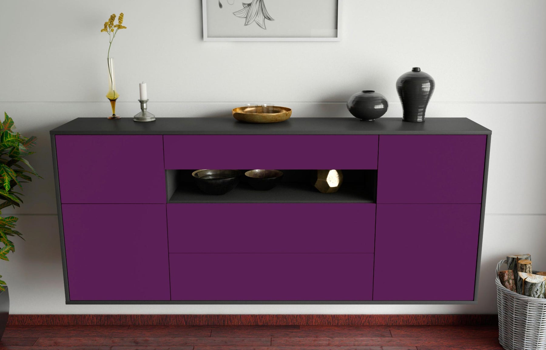 Sideboard Elizabeth, Lila, hängend (180x79x35cm)