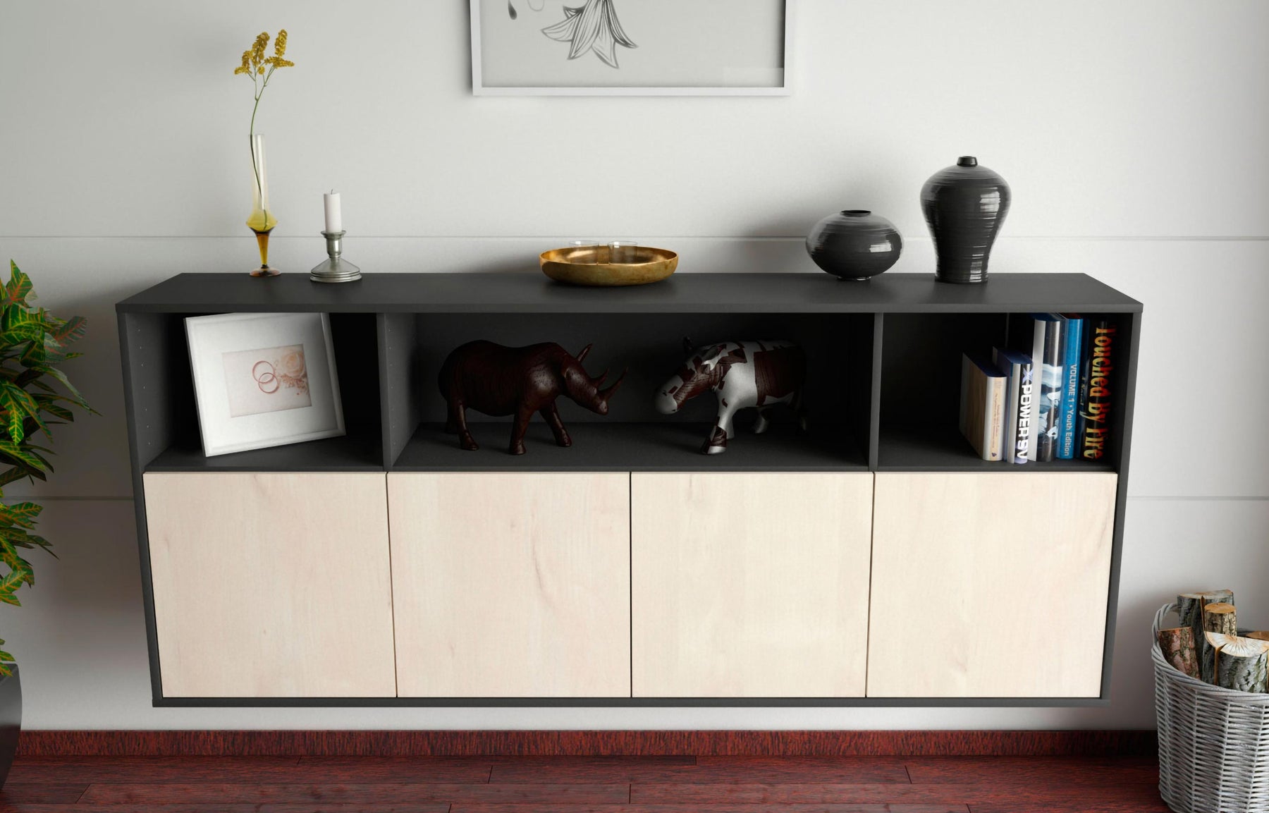 Sideboard Columbia, Zeder, hängend (180x79x35cm)