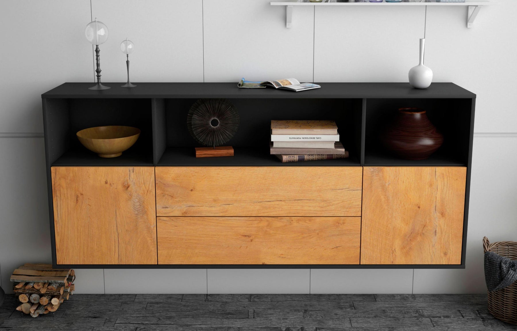 Sideboard Hartford, Eiche, hängend (180x79x35cm)