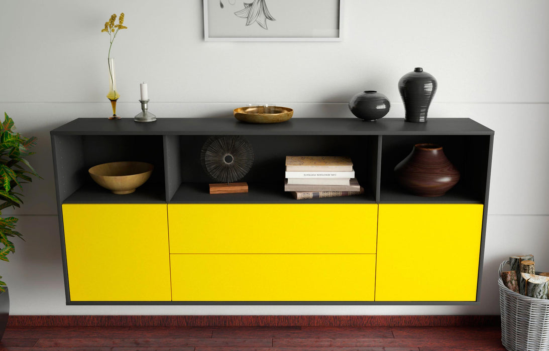 Sideboard Hartford, Gelb, hängend (180x79x35cm)