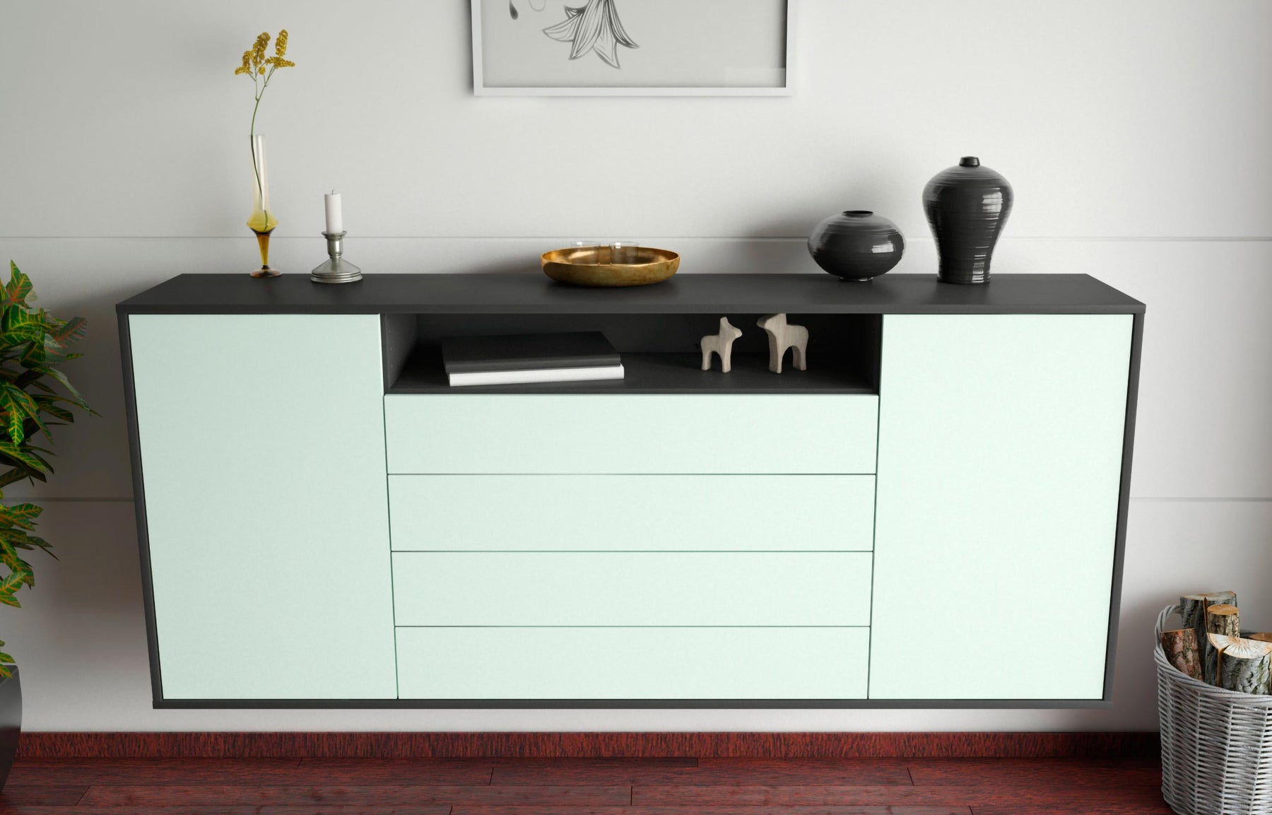 Sideboard New Haven, Mint, hängend (180x79x35cm)