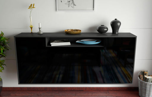 Sideboard Thousand Oaks, Schwarz, hängend (180x79x35cm)