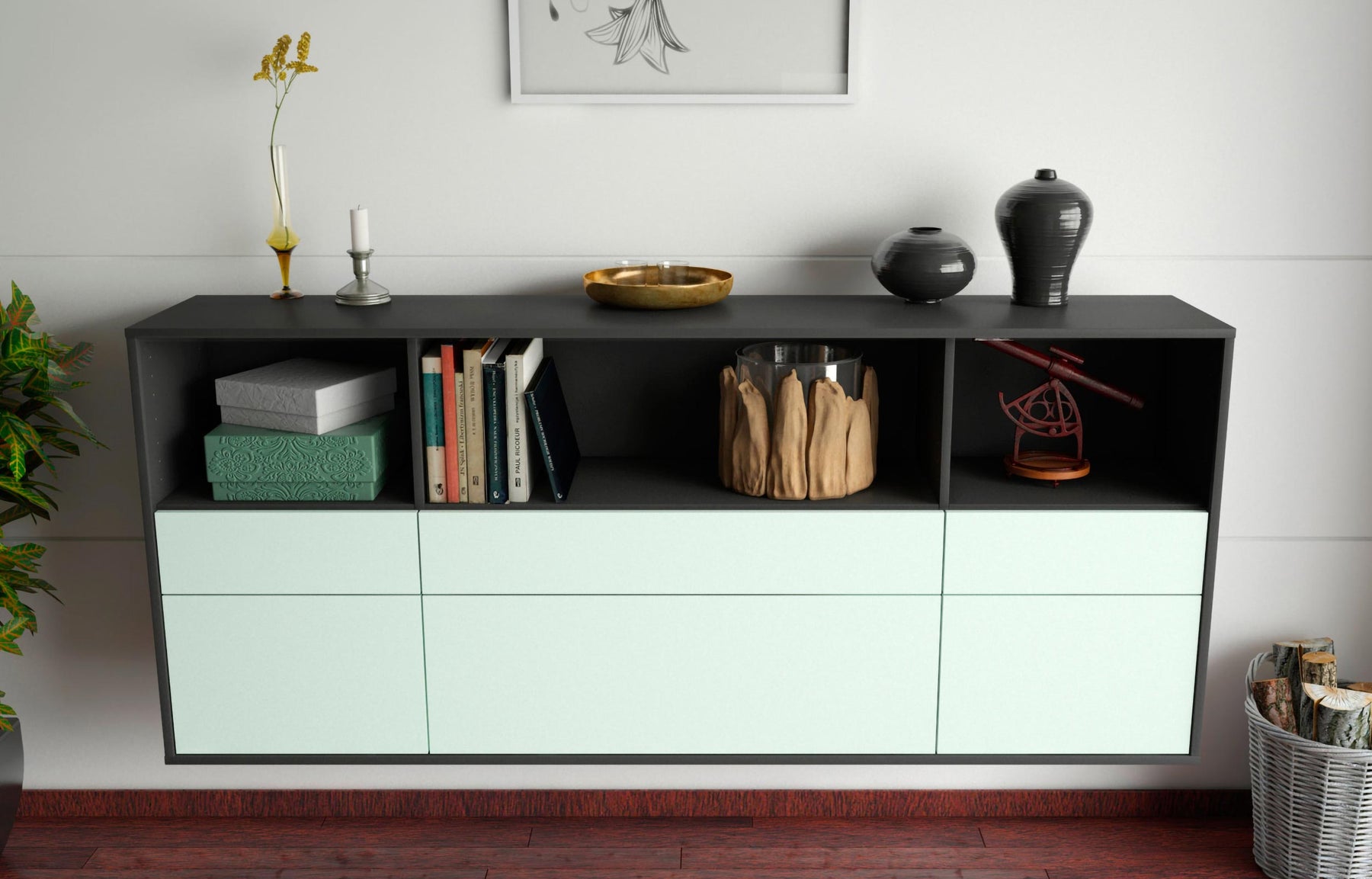 Sideboard Cary, Mint, hängend (180x79x35cm)