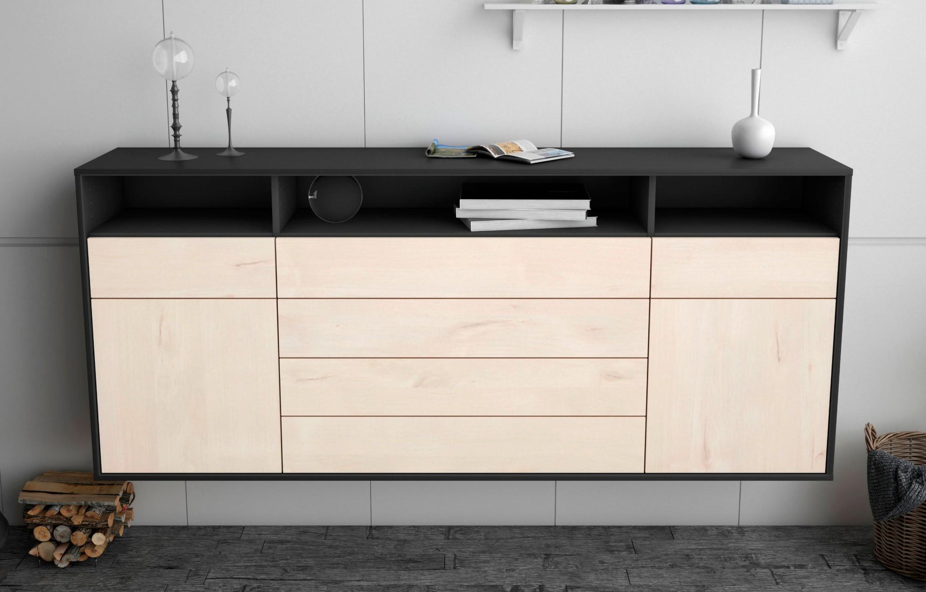 Sideboard Bellevue, Zeder, hängend (180x79x35cm)