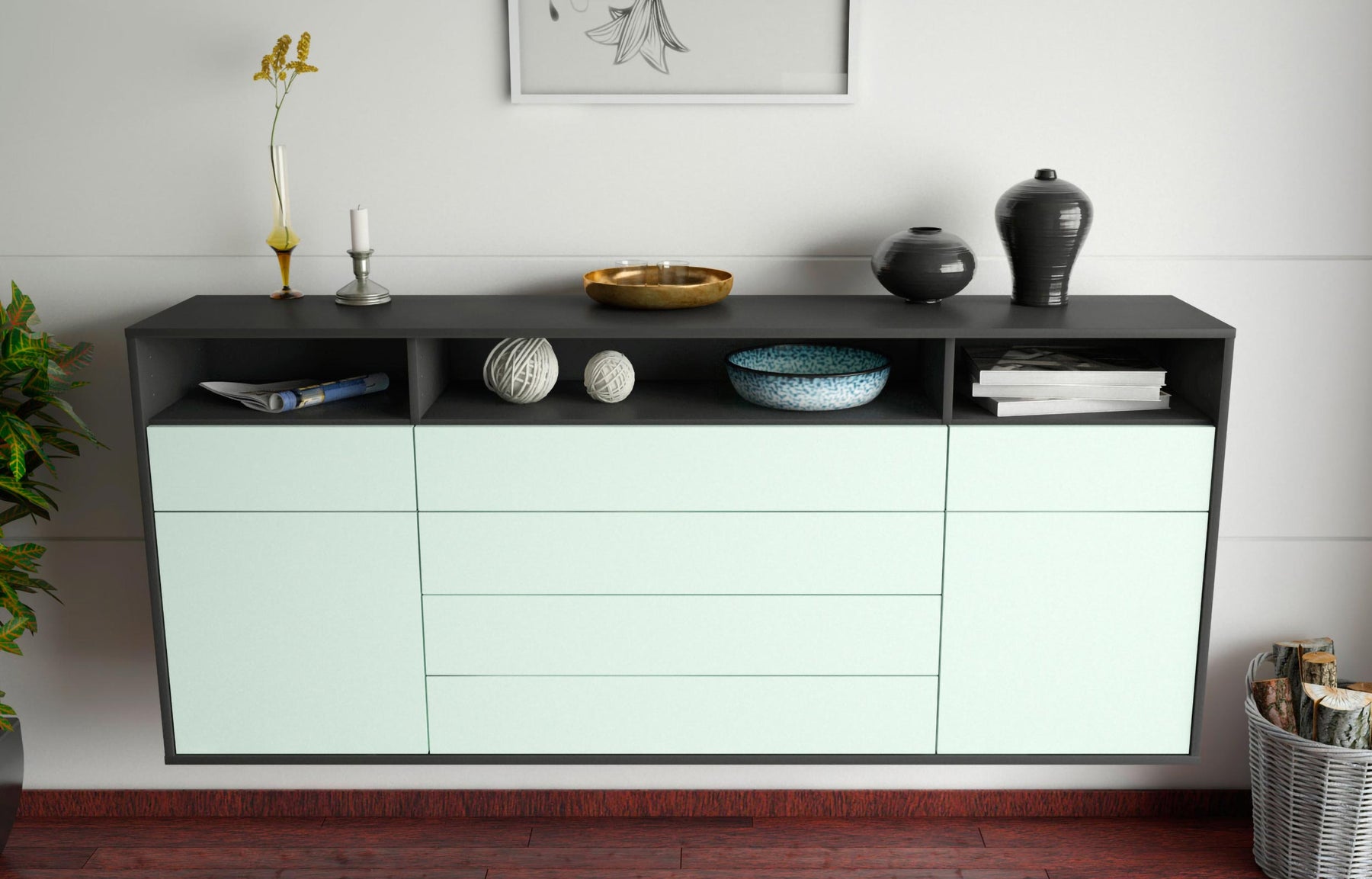 Sideboard Bellevue, Mint, hängend (180x79x35cm)