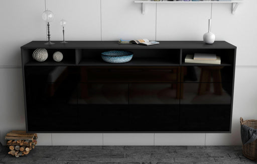 Sideboard Simi Valley, Schwarz, hängend (180x79x35cm)