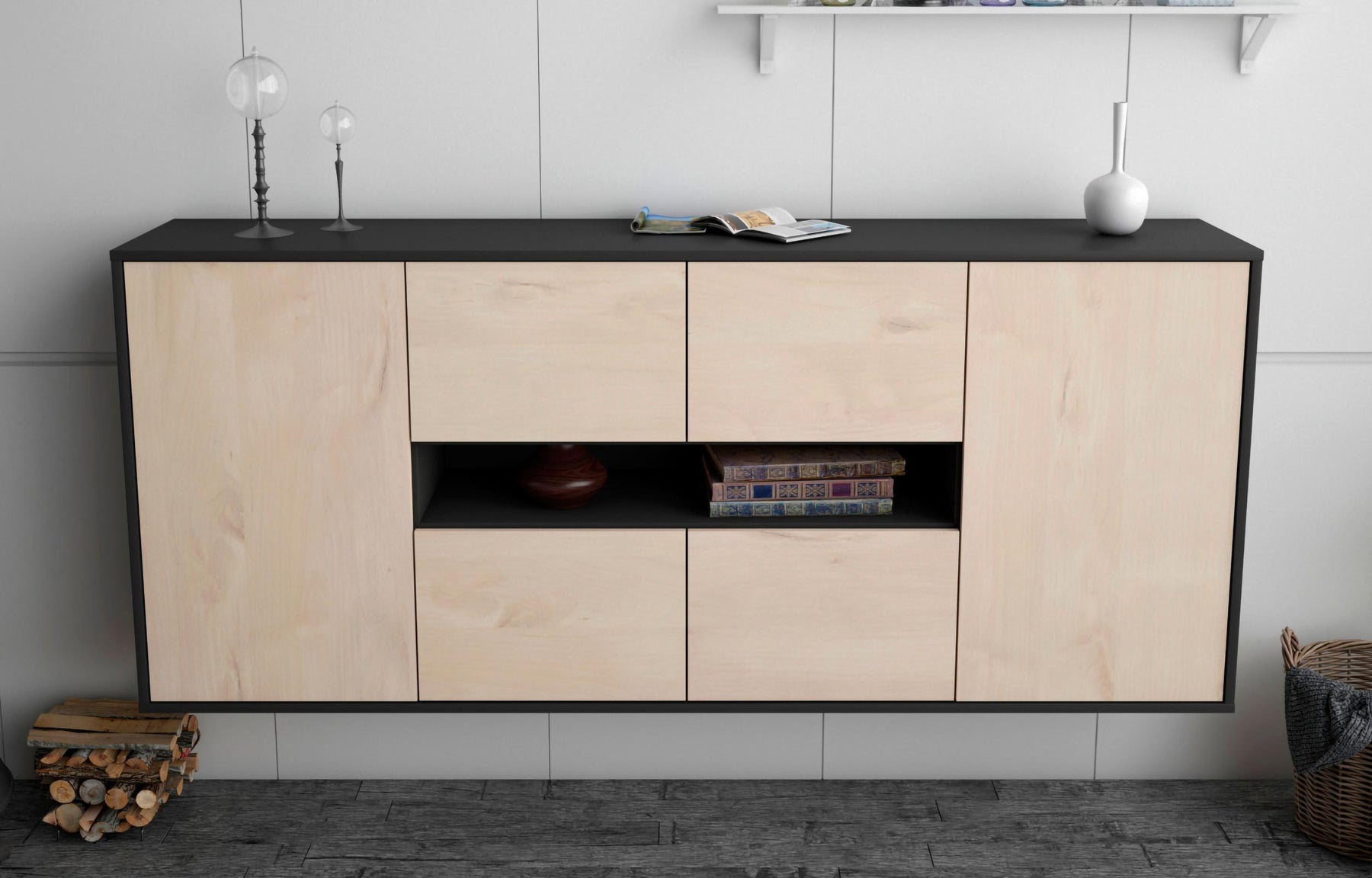 Sideboard Stamford, Zeder, hängend (180x79x35cm)