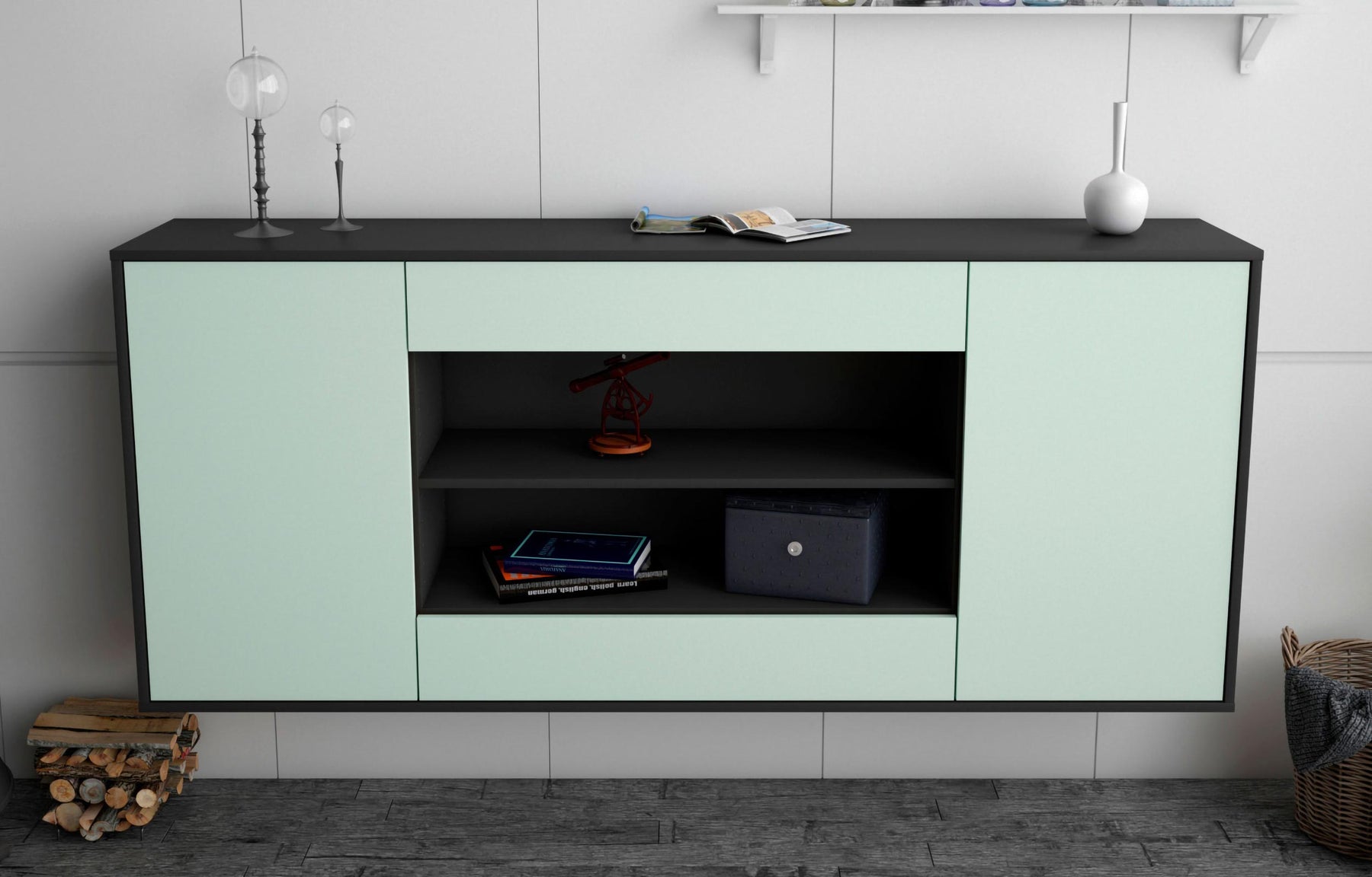 Sideboard Olathe, Mint, hängend (180x79x35cm)