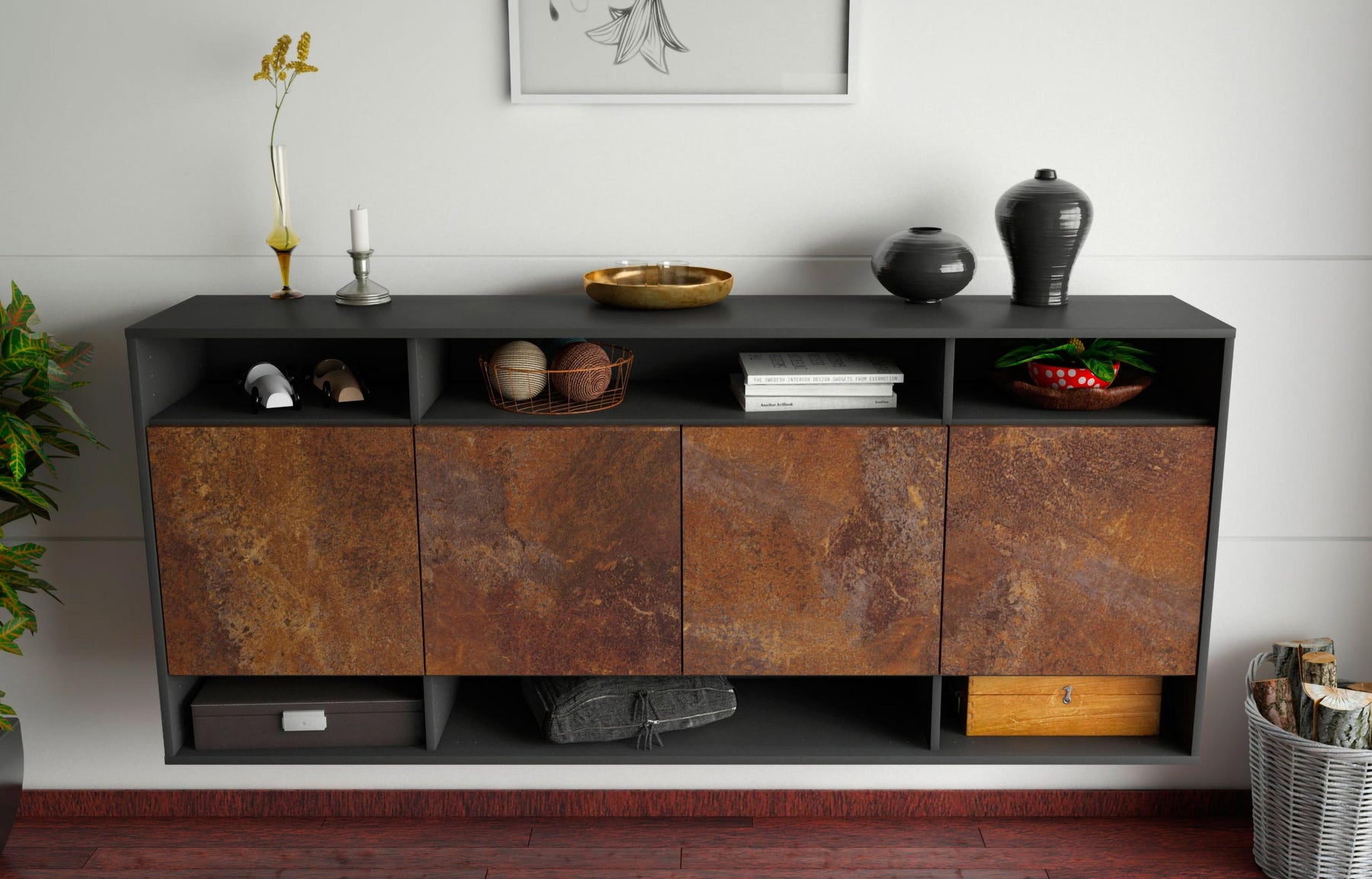 Sideboard Provo, Rost, hängend (180x79x35cm)