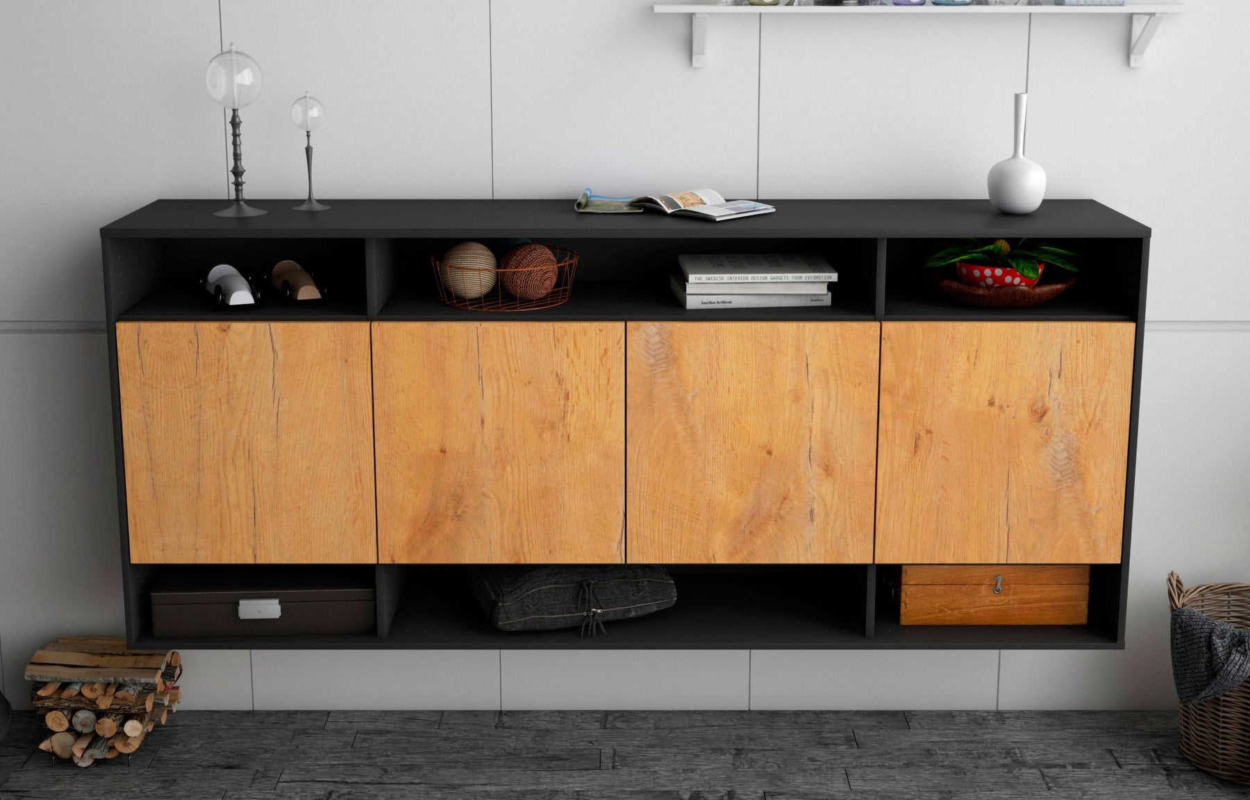 Sideboard Provo, Eiche, hängend (180x79x35cm)