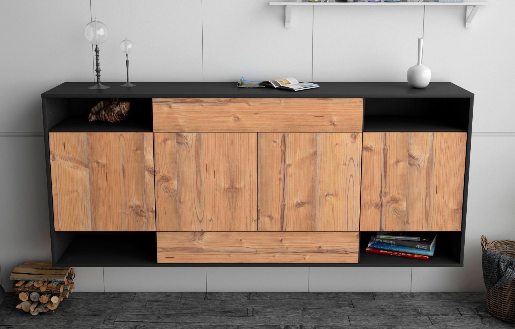 Sideboard Evansville, Pinie, hängend (180x79x35cm)