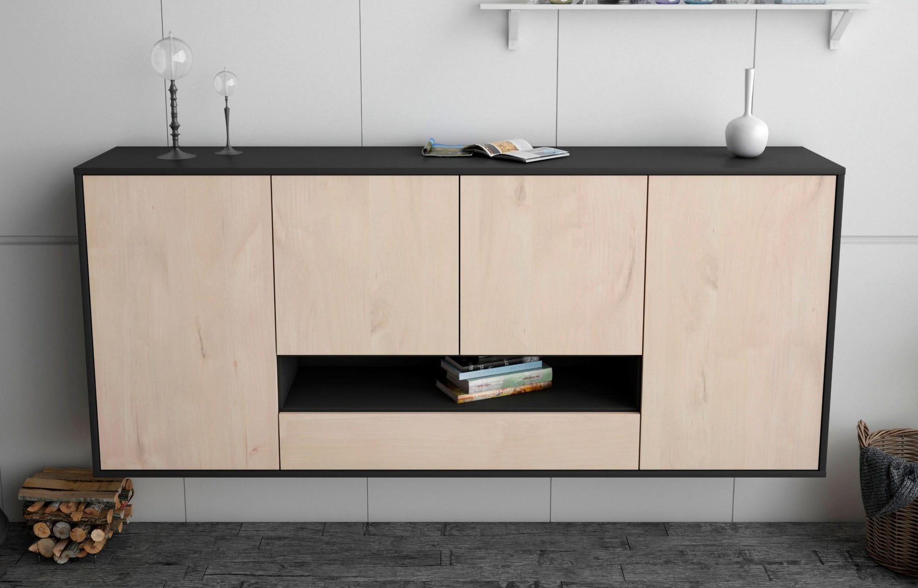 Sideboard Abilene, Zeder, hängend (180x79x35cm)