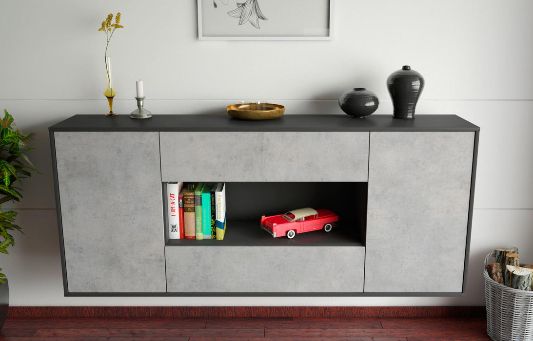 Sideboard Denton, Beton, hängend (180x79x35cm)