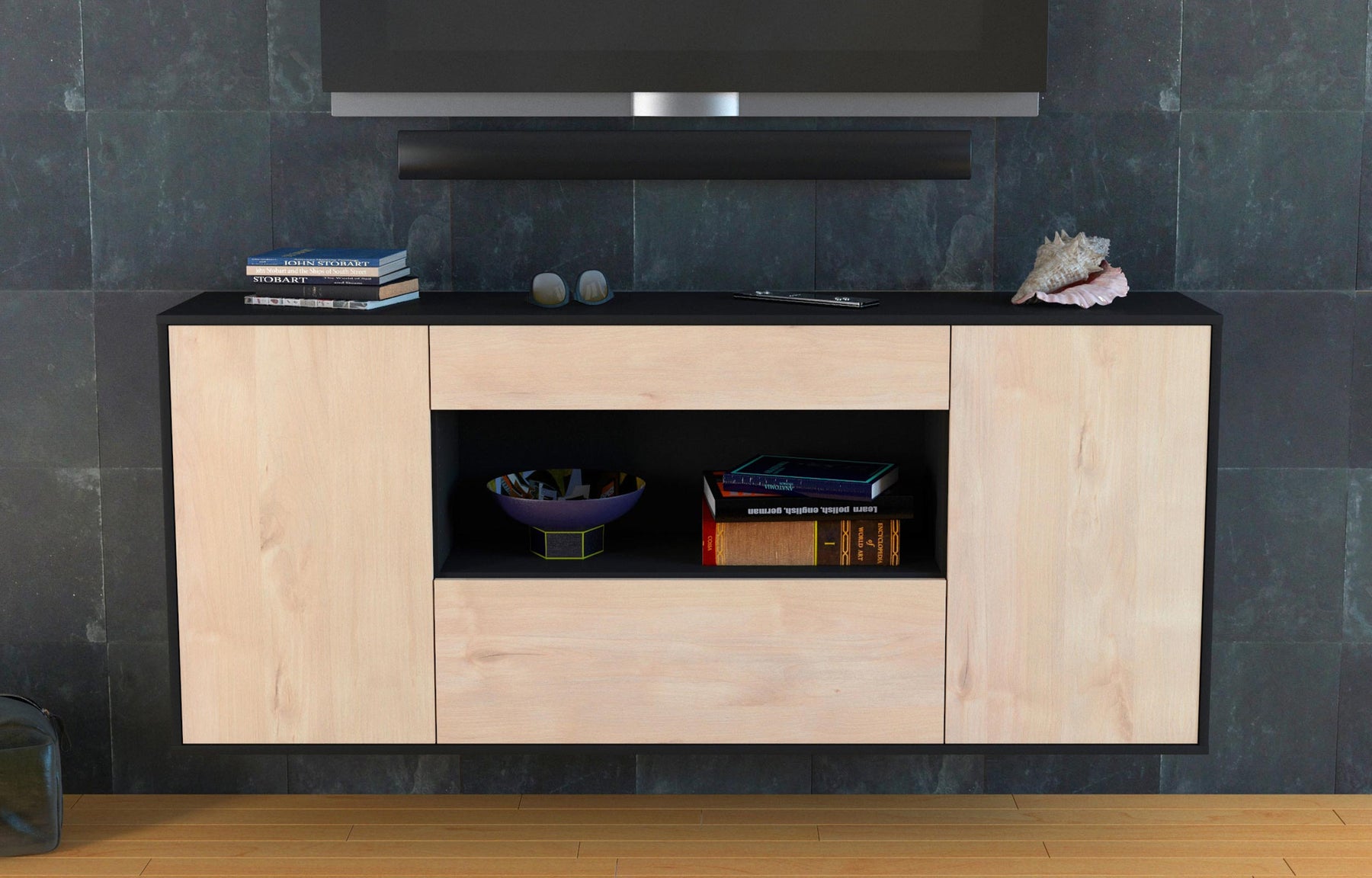 Sideboard Ann Arbor, Zeder, hängend (180x79x35cm)