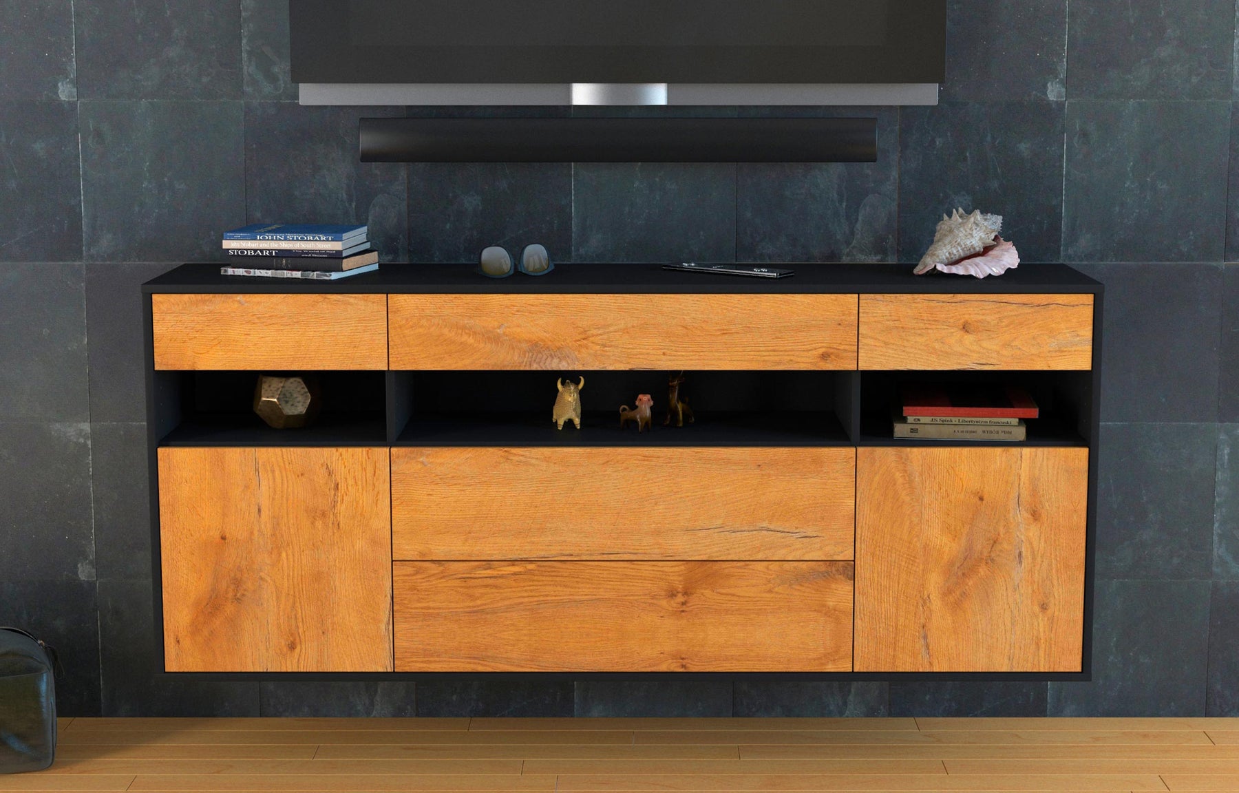 Sideboard Inglewood, Eiche, hängend (180x79x35cm)