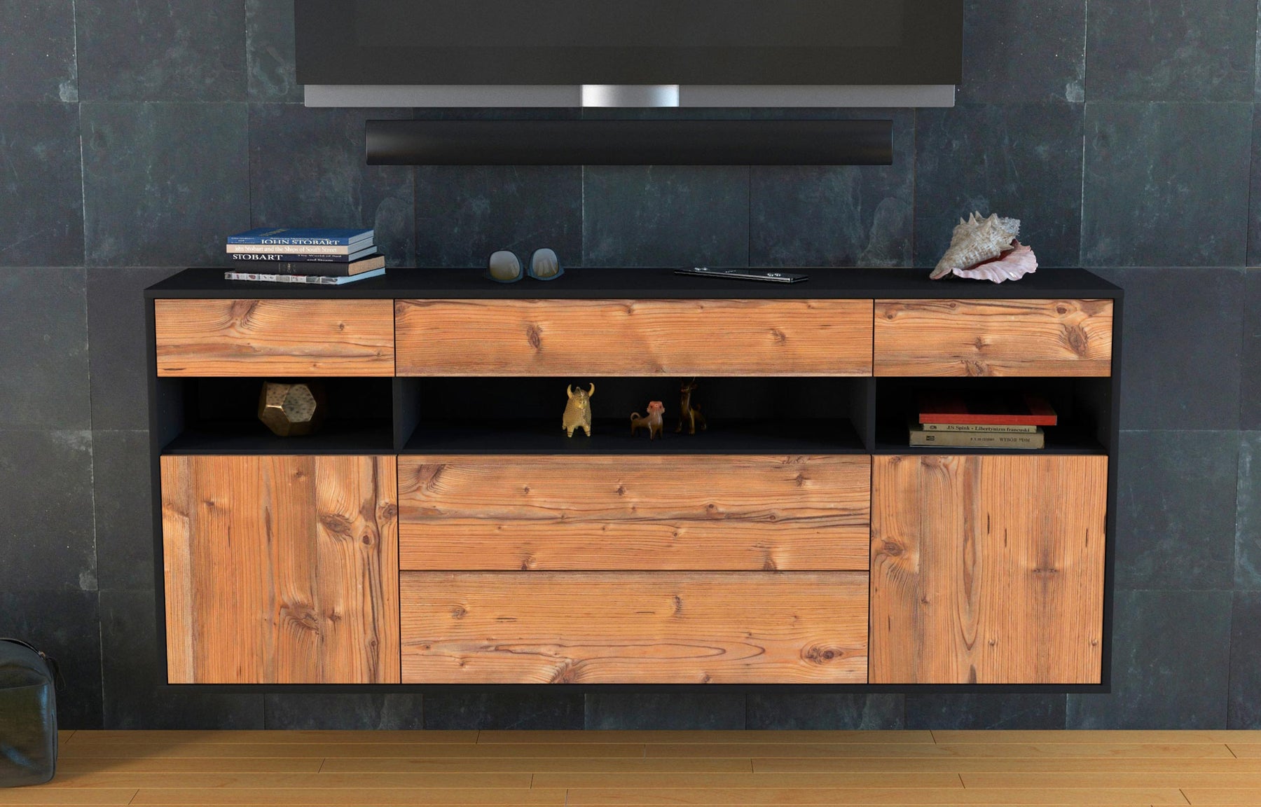 Sideboard Inglewood, Pinie, hängend (180x79x35cm)