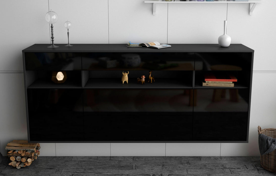 Sideboard Inglewood, Schwarz, hängend (180x79x35cm)