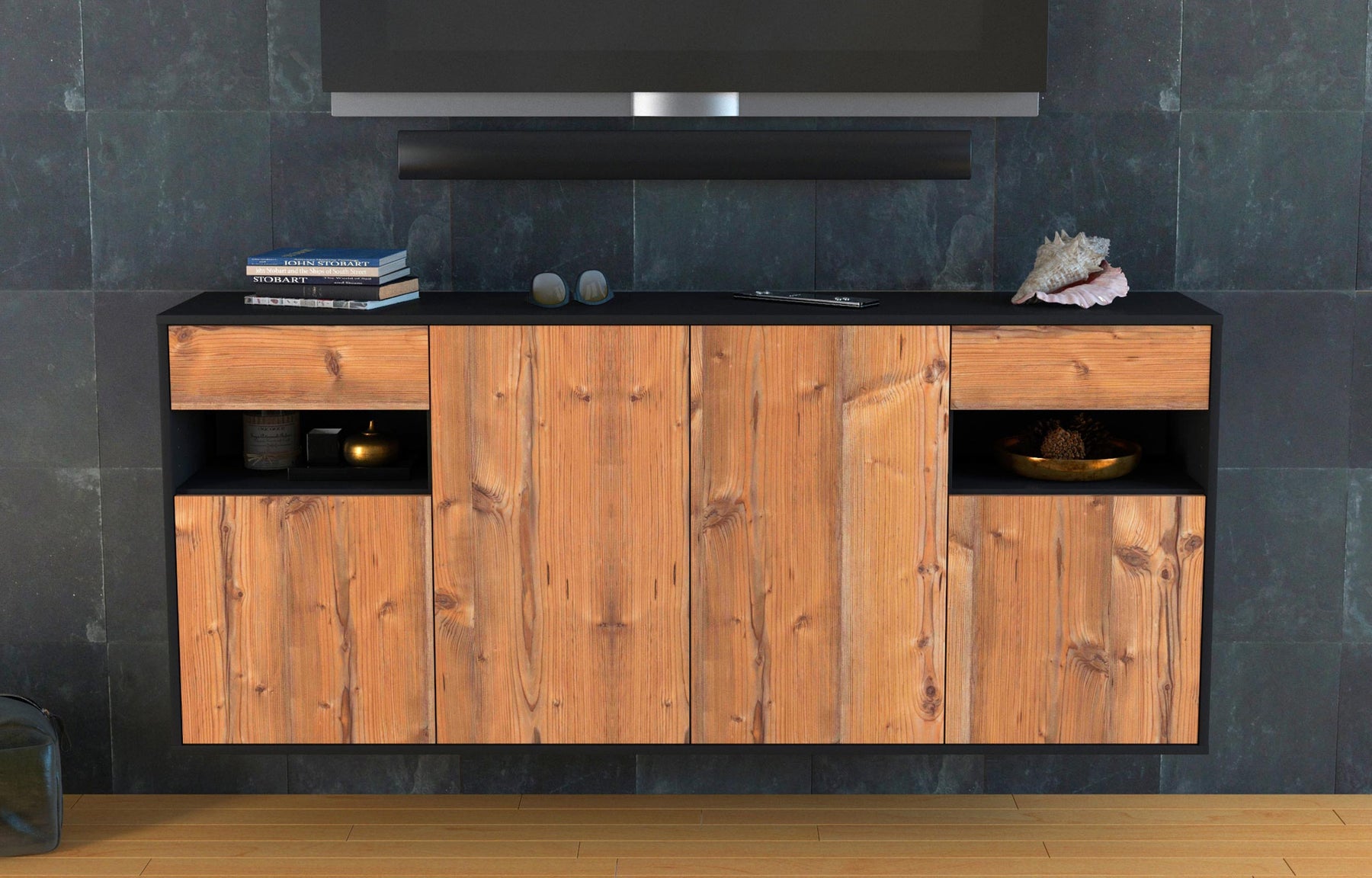 Sideboard Killeen, Pinie, hängend (180x79x35cm)