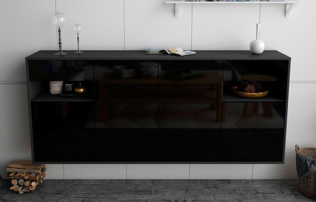 Sideboard Killeen, Schwarz, hängend (180x79x35cm)