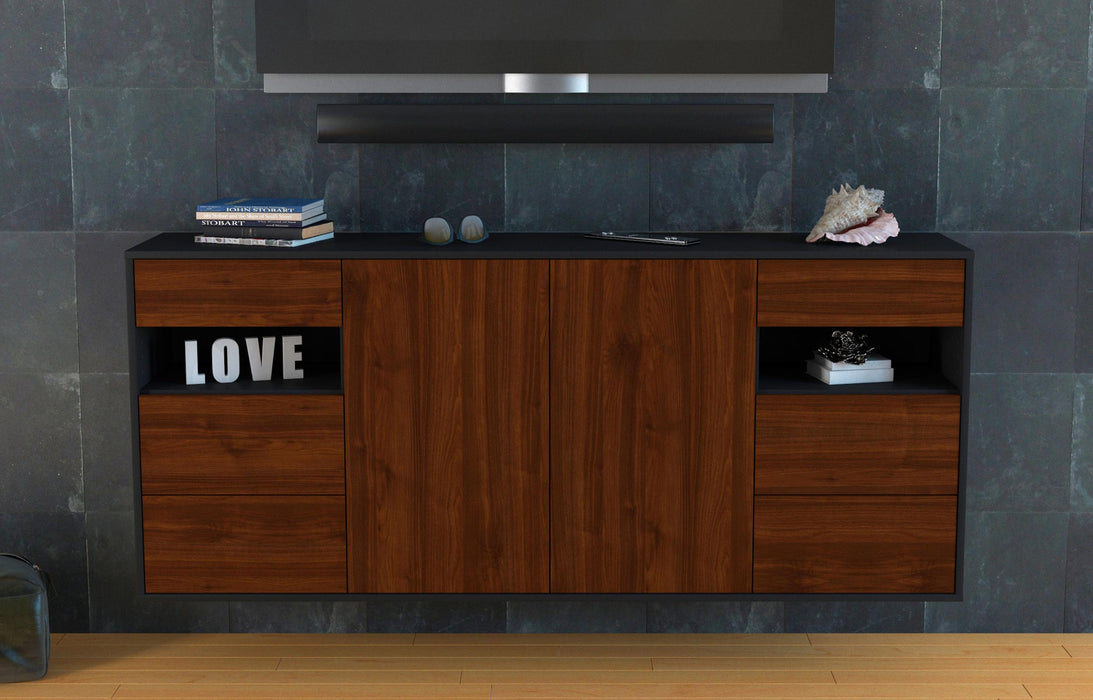 Sideboard Thornton, Walnuss, hängend (180x79x35cm)