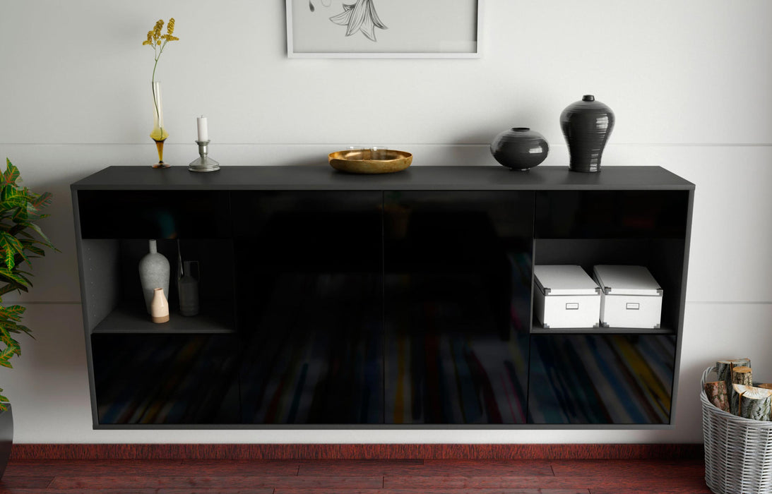 Sideboard Charleston, Schwarz, hängend (180x79x35cm)