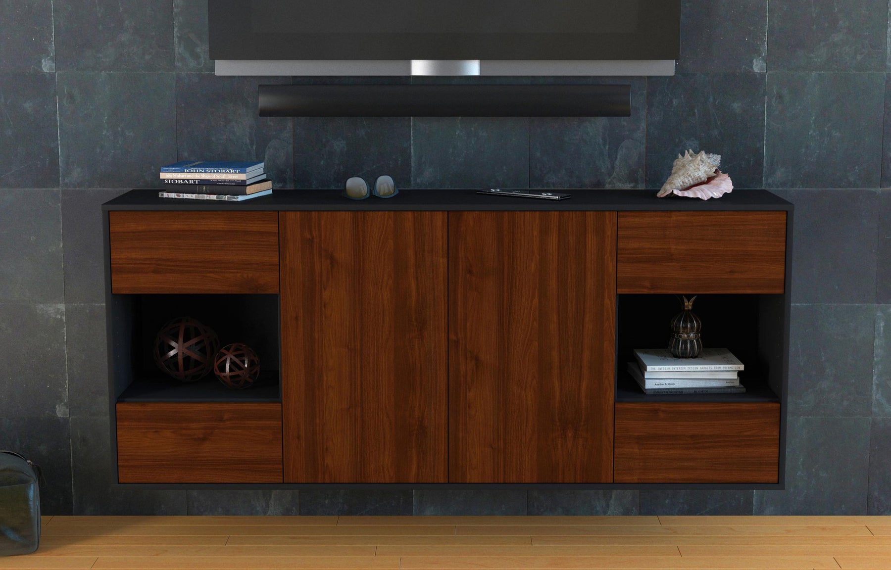 Sideboard Santa Clara, Walnuss, hängend (180x79x35cm)