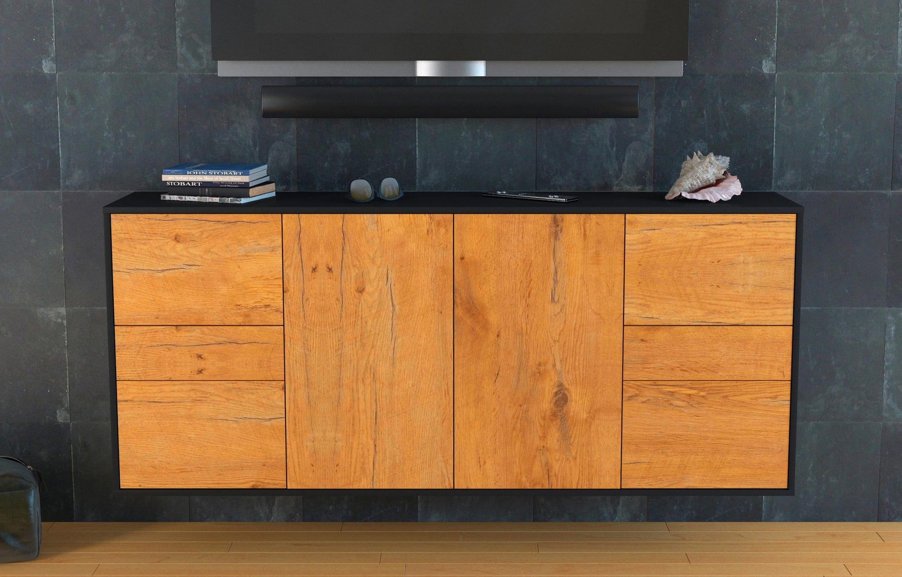 Sideboard Beaumont, Eiche, hängend (180x79x35cm)