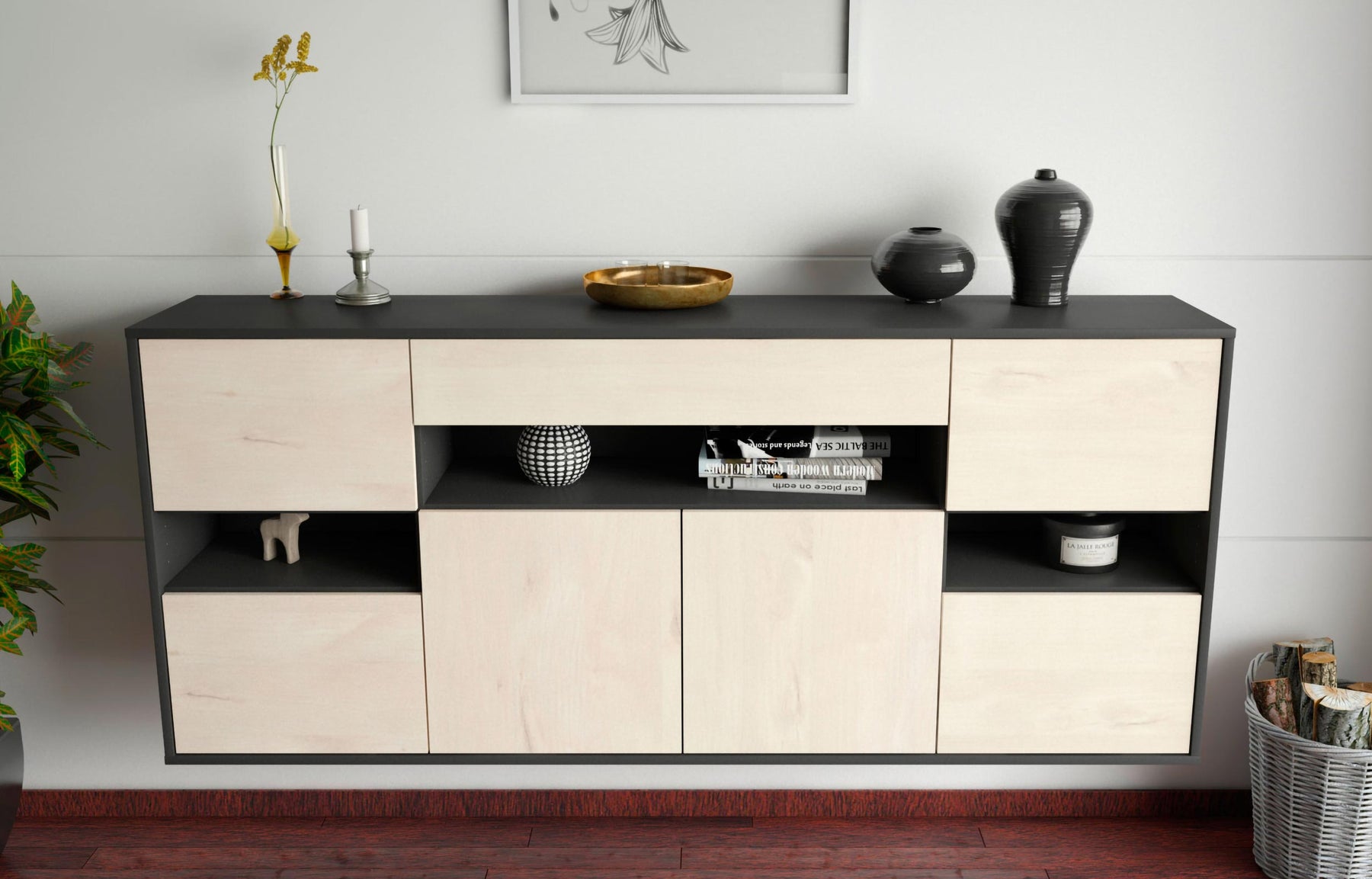 Sideboard Downey, Zeder, hängend (180x79x35cm)