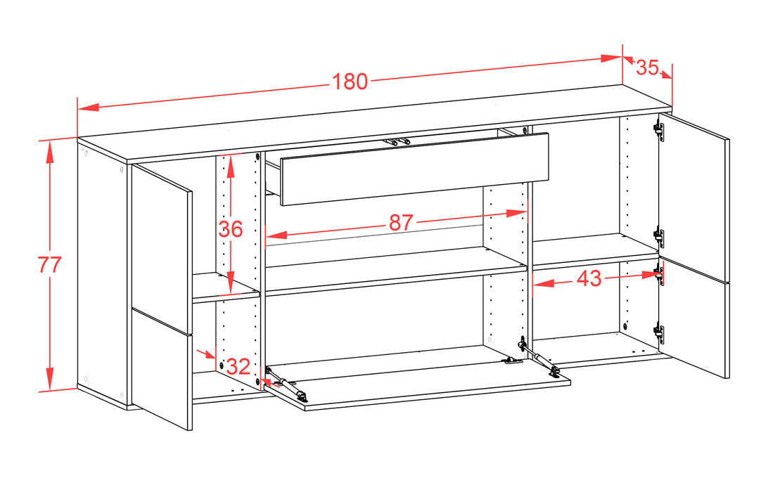 Sideboard East Los Angeles, Rost, hängend (180x79x35cm)