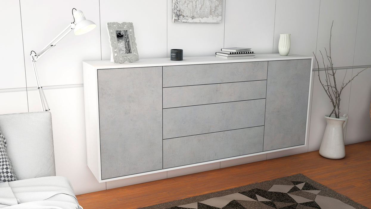 Sideboard Bridgeport, Beton, hängend (180x79x35cm)