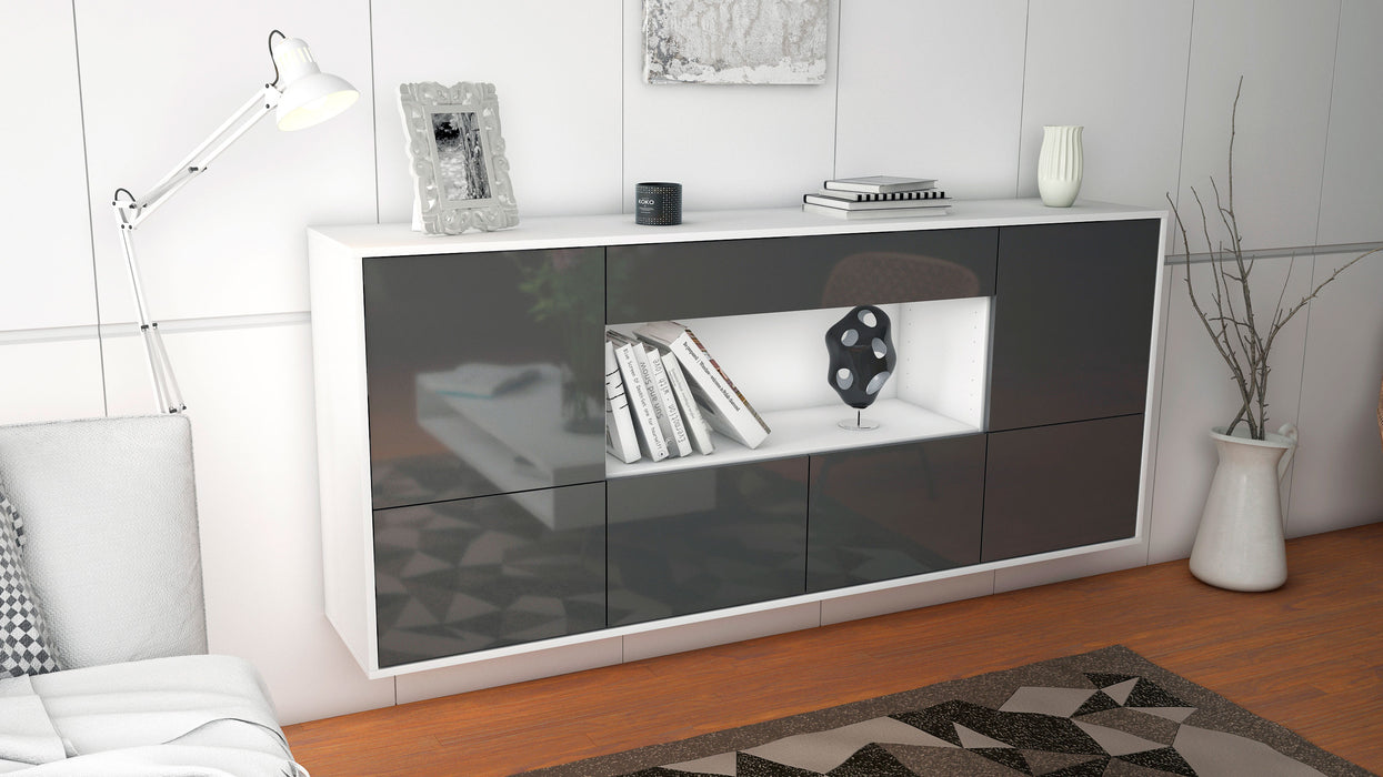 Sideboard Fullerton, Grau, hängend (180x79x35cm)