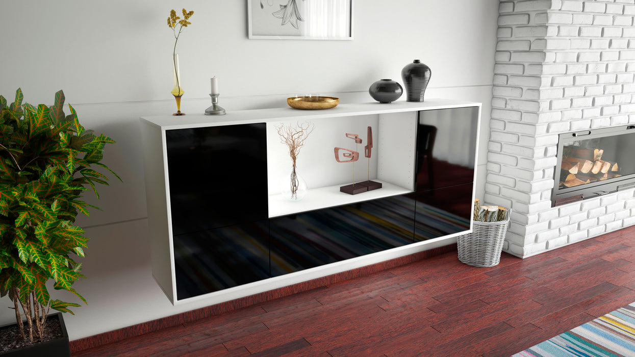 Sideboard Sunnyvale, Schwarz, hängend (180x79x35cm)