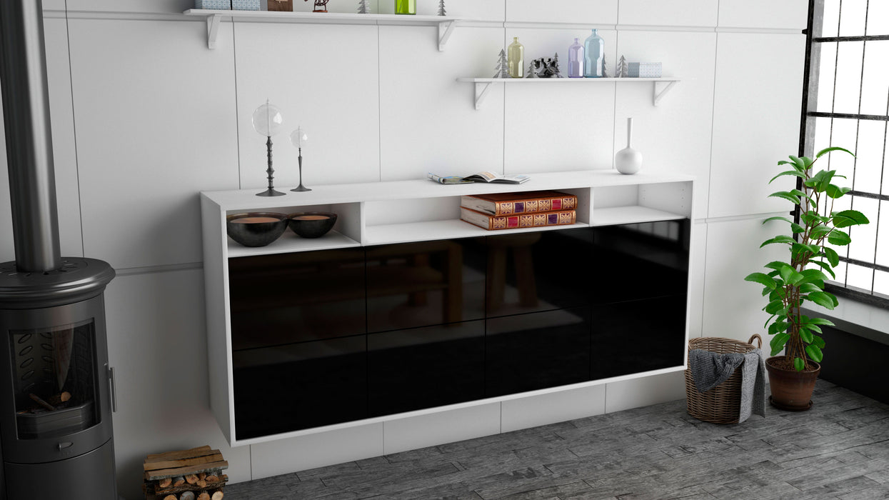 Sideboard Concord, Schwarz, hängend (180x79x35cm)