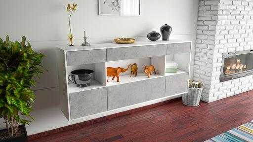 Sideboard Clarksville, Beton, hängend (180x79x35cm)