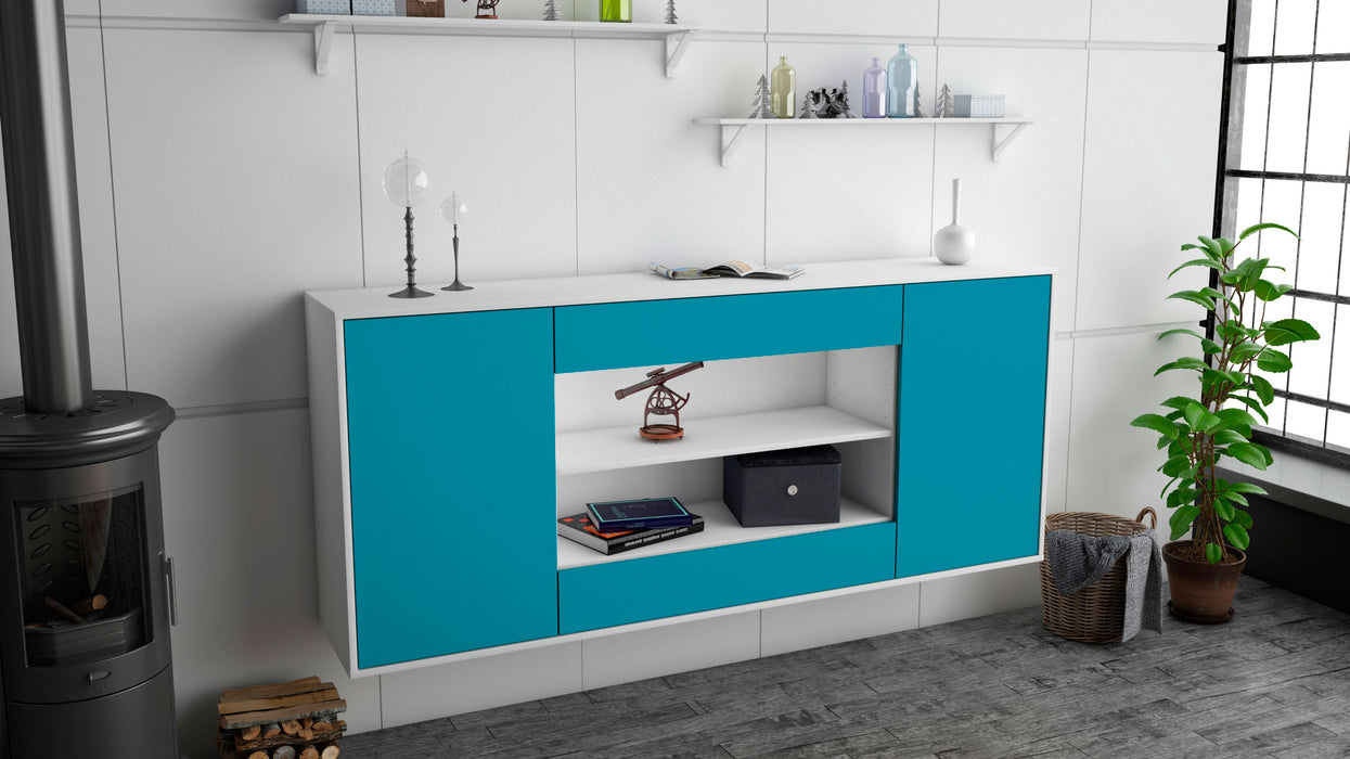 Sideboard Olathe, Türkis, hängend (180x79x35cm)