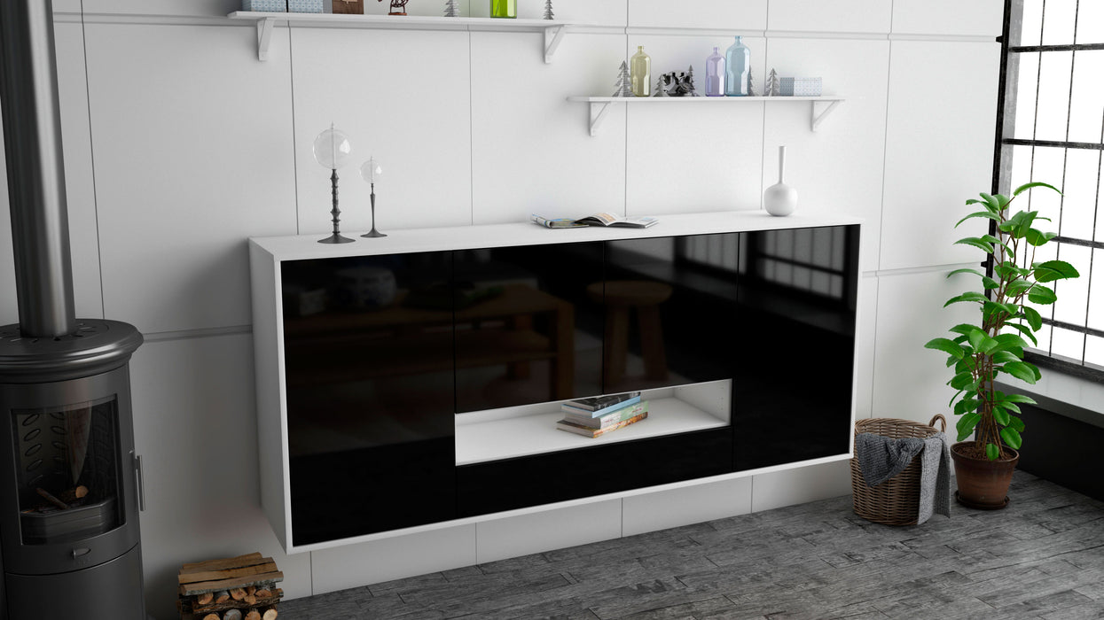 Sideboard Abilene, Schwarz, hängend (180x79x35cm)