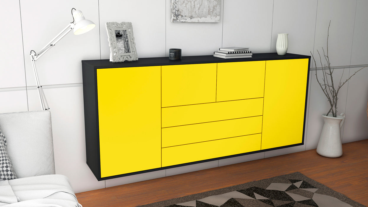 Sideboard Metairie, Gelb, hängend (180x79x35cm)