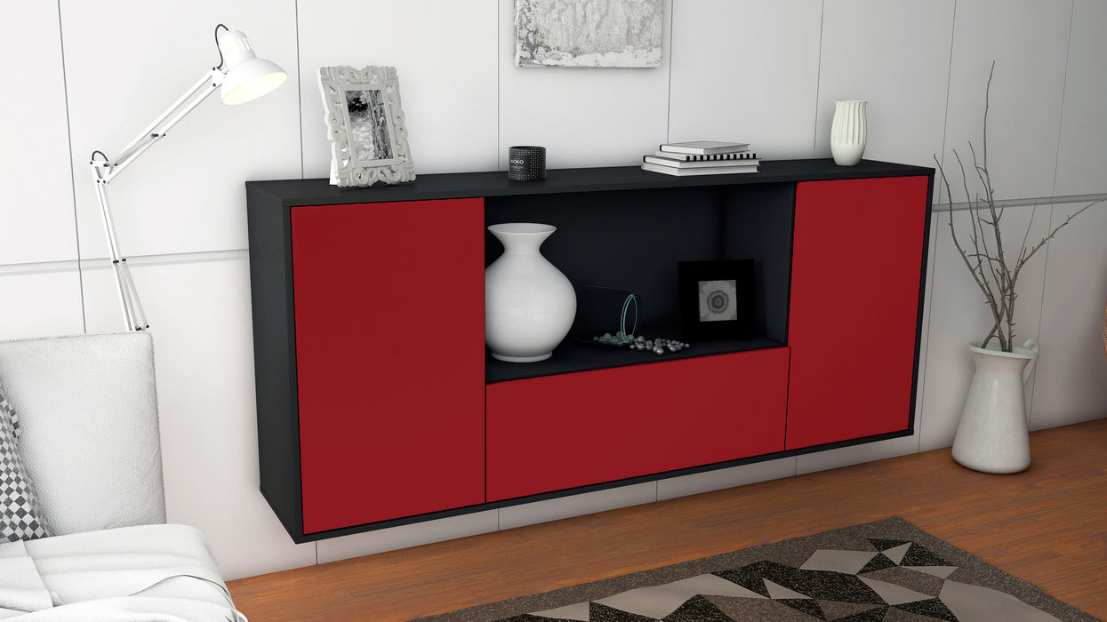 Sideboard Fort Collins, Bordeaux, hängend (180x79x35cm)