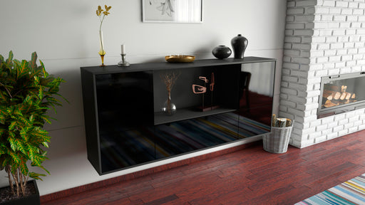 Sideboard Sunnyvale, Schwarz, hängend (180x79x35cm)