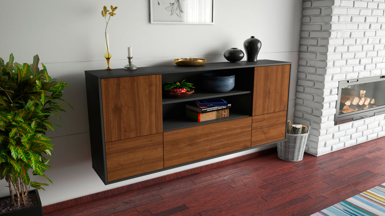 Sideboard Sterling Heights, Walnuss, hängend (180x79x35cm)