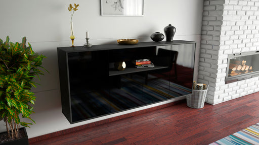 Sideboard McAllen, Schwarz, hängend (180x79x35cm)